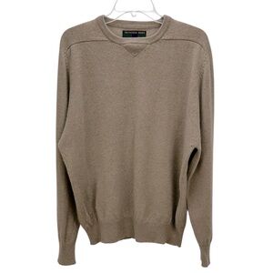 Alexander Julian Colours Tan‎ 100% Cashmere Sweater L Minimalist Neutral Soft
